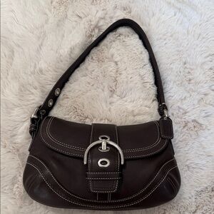 Elegant Brown Leather Shoulder Bag